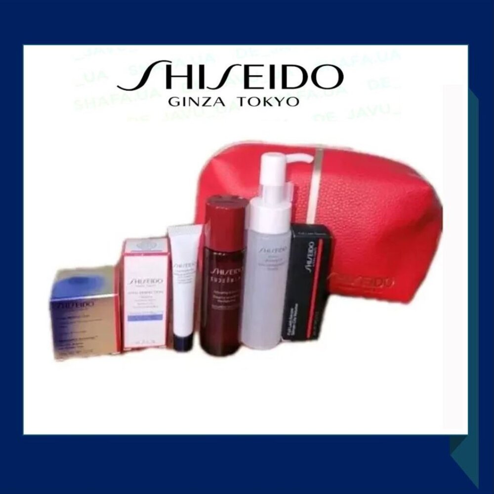 Shiseido 7 PC Vital Perfection Skincare Set : Cleansing, Cream, Serums, Essence